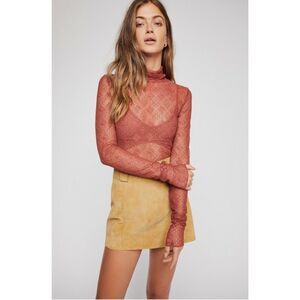 Free People Tribeca Sweet Memories Lace Women's top small orange/rust BNWT